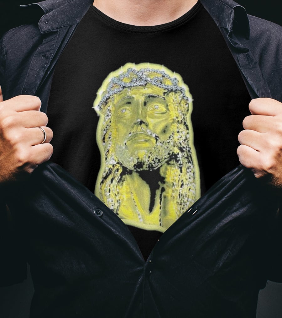 Jesus Piece Gold Diamond Crown Of Thorns Iconic Christian T-Shirt