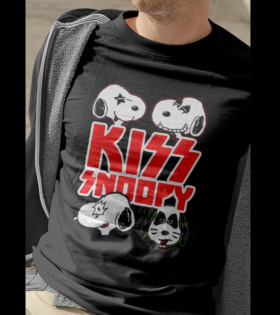 Kiss Snoopy Faces Rock Band T-Shirt