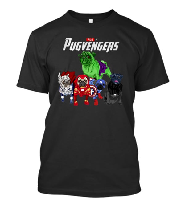 Marvel Avengers Pug Pugvengers Hulk Captain America Iron Man Thor Black Panther T-Shirt
