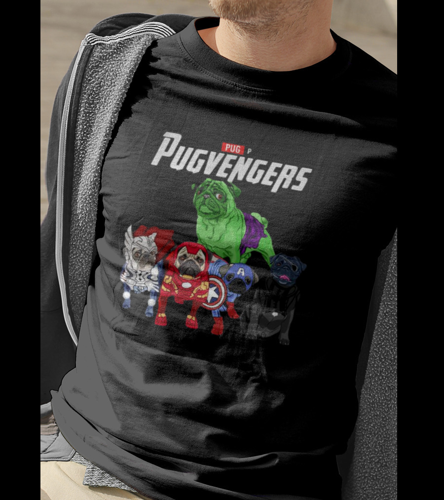Marvel Avengers Pug Pugvengers Hulk Captain America Iron Man Thor Black Panther T-Shirt