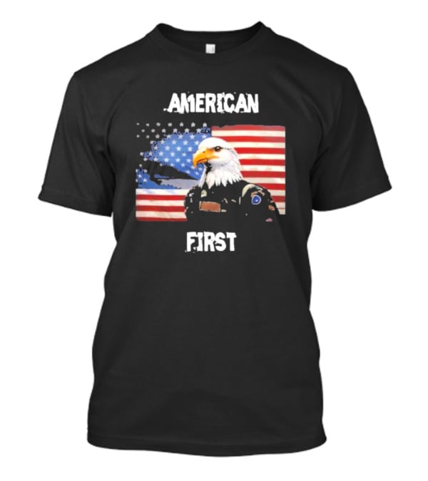 American Eagle Soldier American First US Flag Patriotic T-Shirt