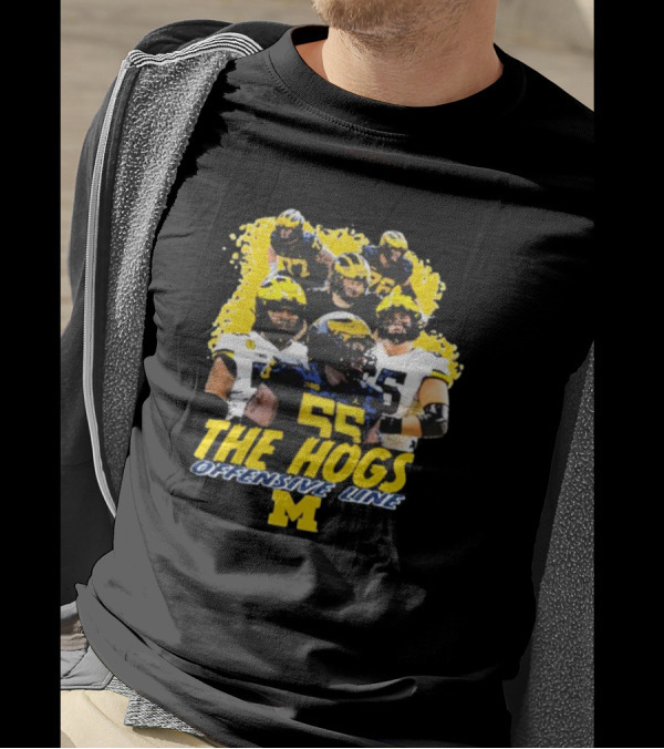 Valiant University Of Michigan Football The Hogs Offensive Line Team Spirit T-Shirt