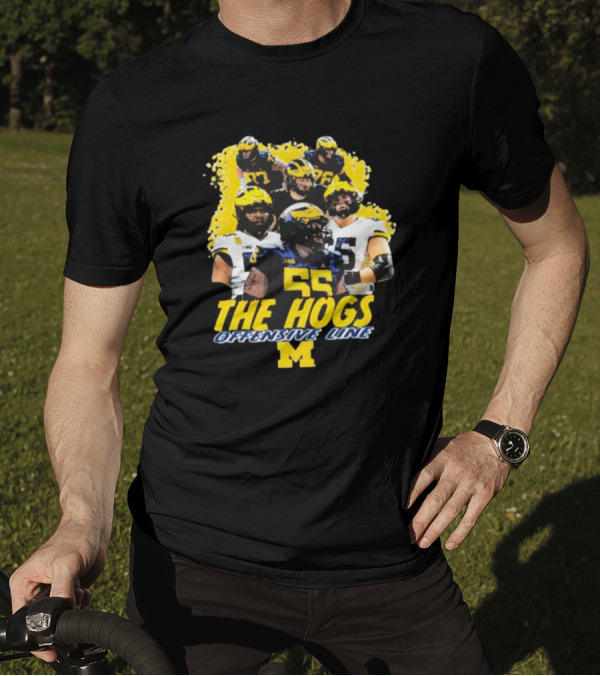 Valiant University Of Michigan Football The Hogs Offensive Line Team Spirit T-Shirt
