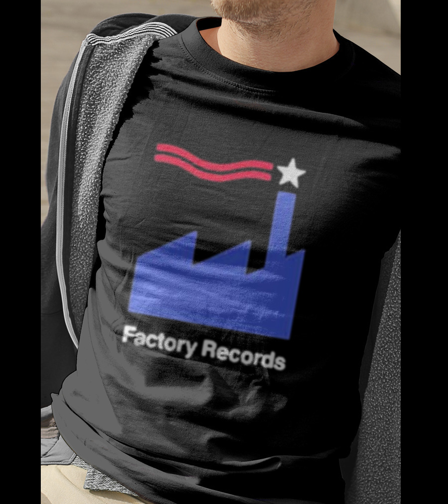 Factory Records Iconic Logo With Star And Stripes Factory T-Shirt