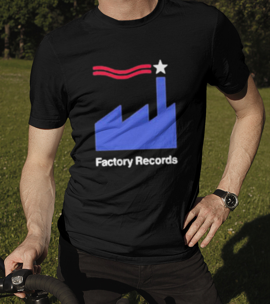 Factory Records Iconic Logo With Star And Stripes Factory T-Shirt