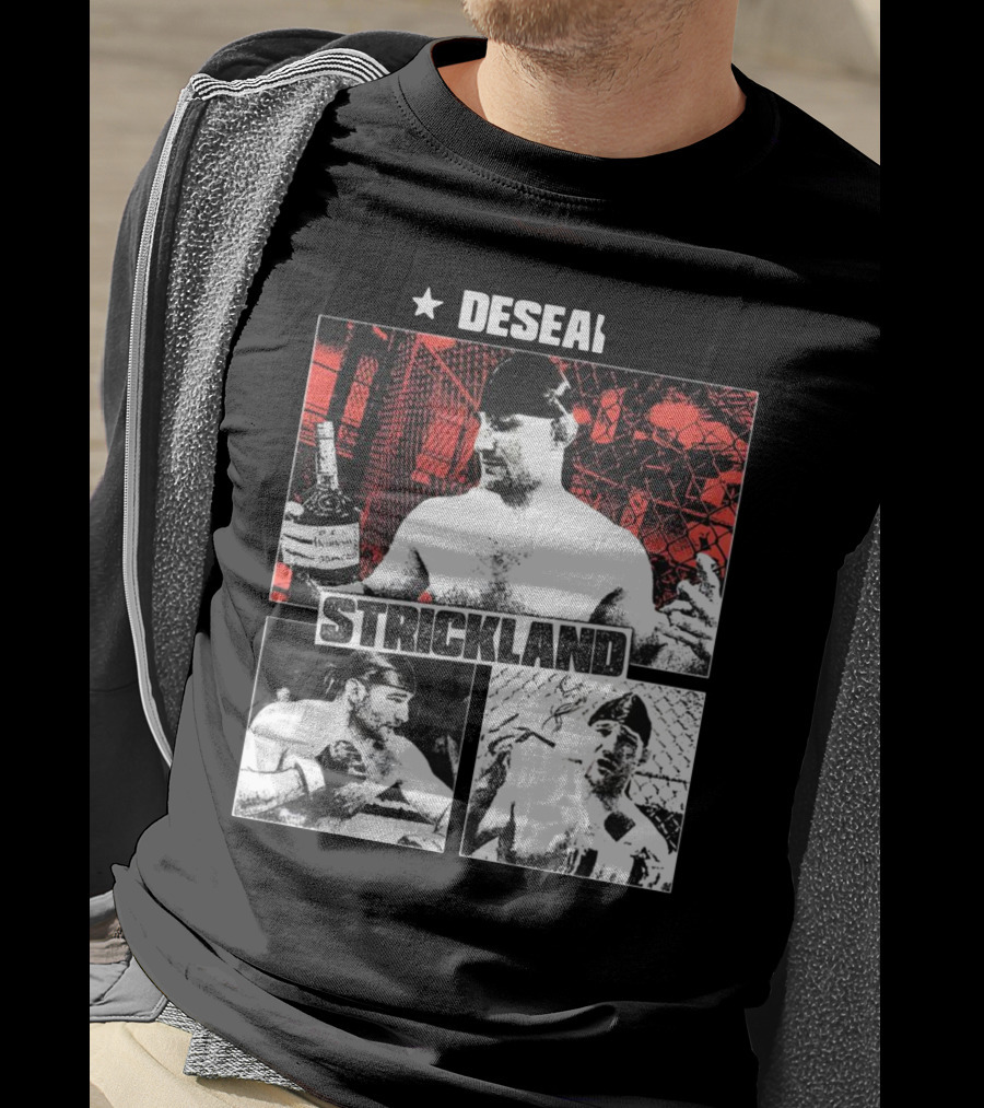 Desean Strickland Cage Fighter Portrait Montage T-Shirt