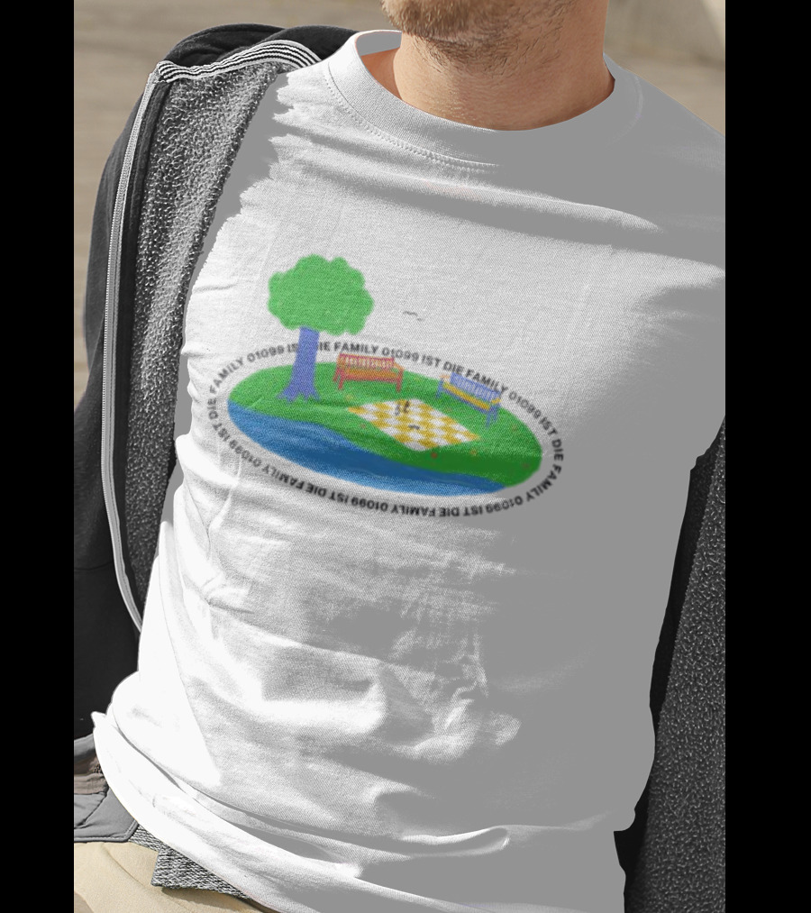 1099 Chess Picnic Park Scene T-Shirt