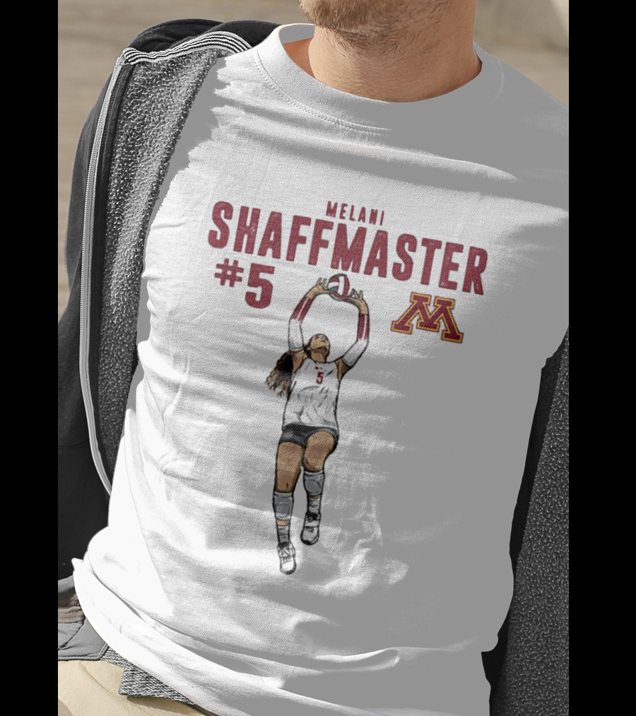 Melani Shaffmaster #5 Minnesota Volleyball Logo NCAA Caricature T-Shirt