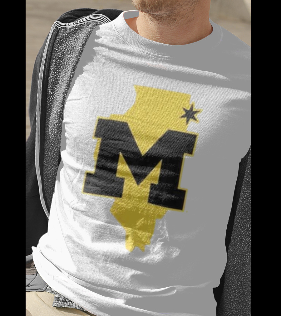 University Of Michigan M Den Pop-Up Chicago Map T-Shirt