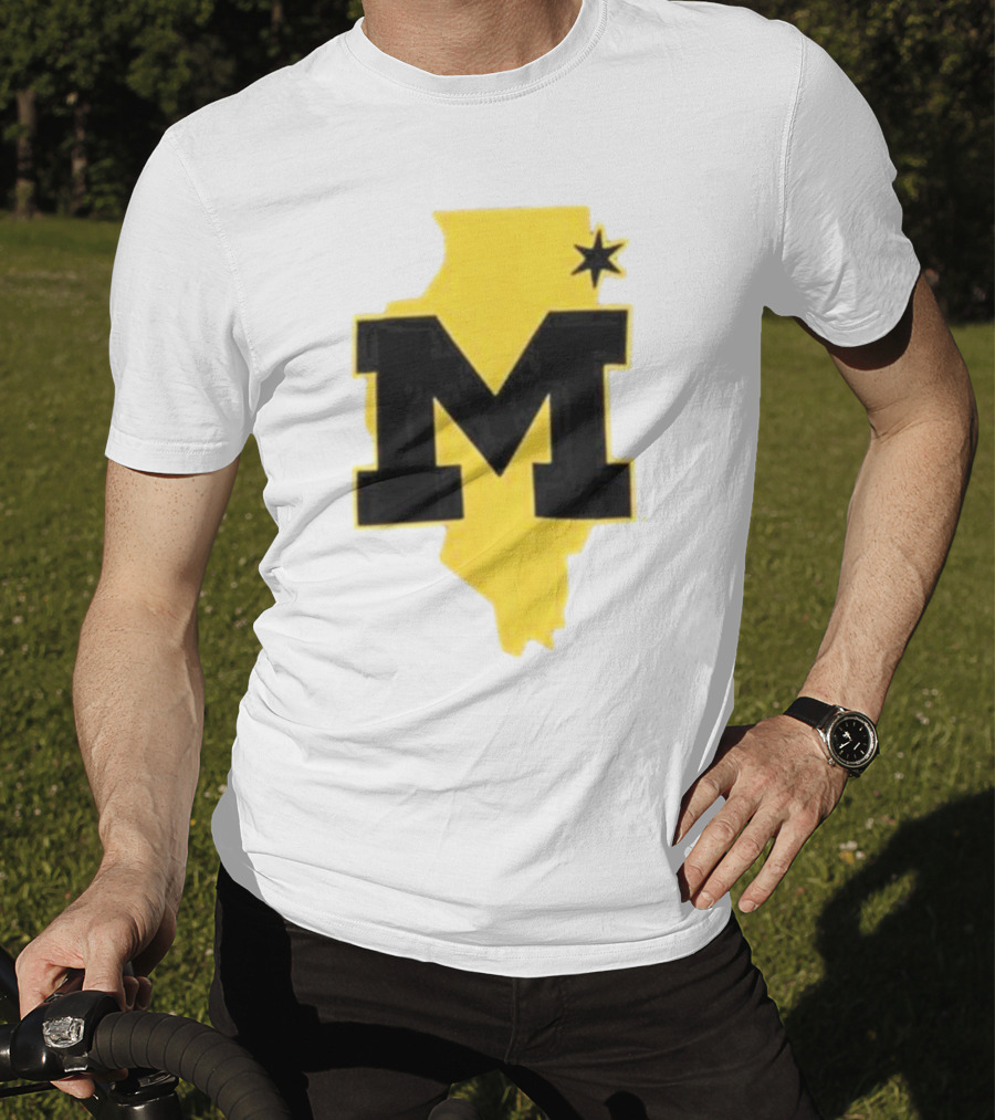 University Of Michigan M Den Pop-Up Chicago Map T-Shirt