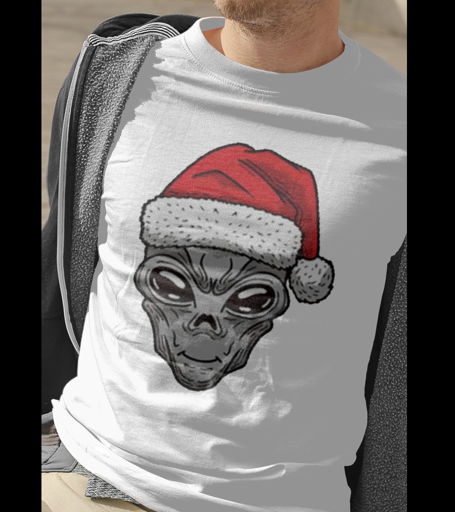 Santa Hat Alien Xmas T-Shirt