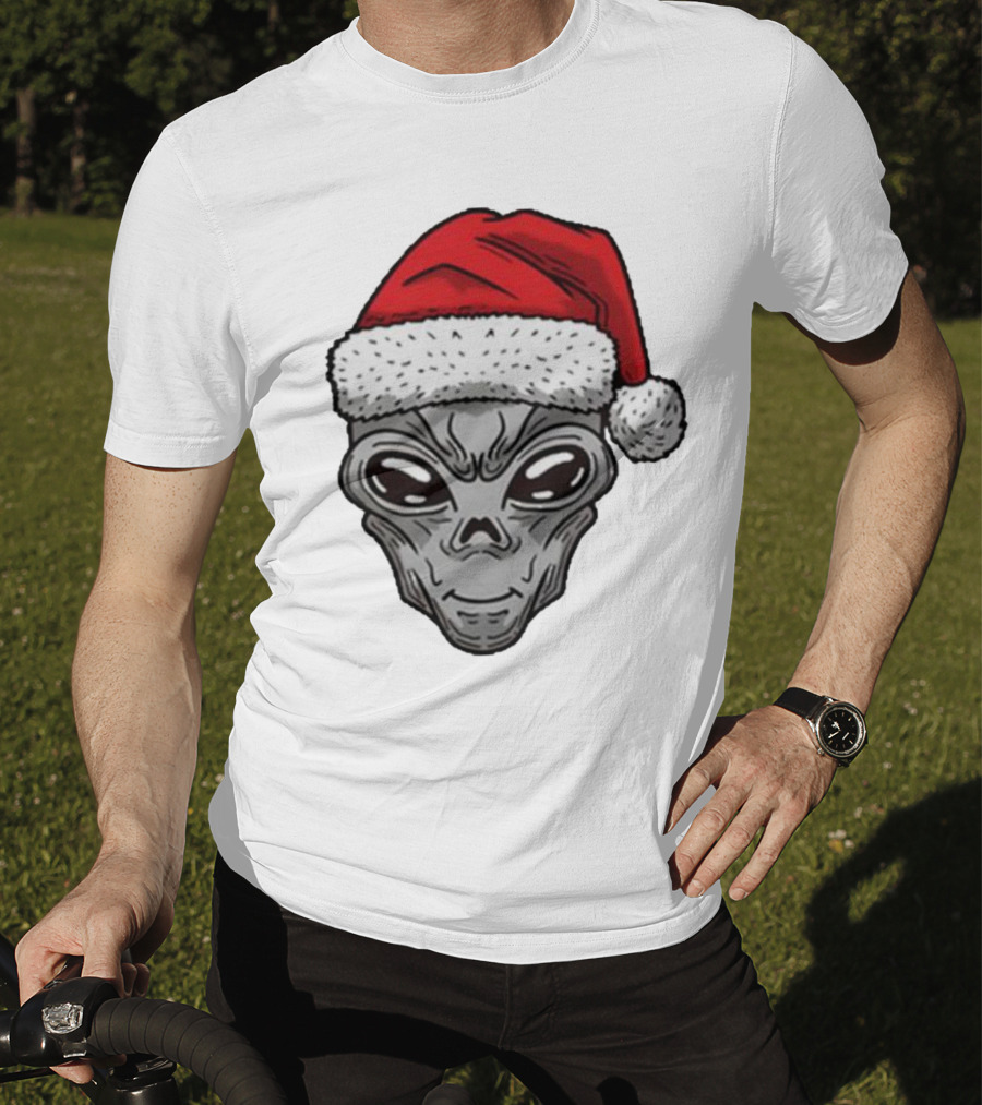 Santa Hat Alien Xmas T-Shirt