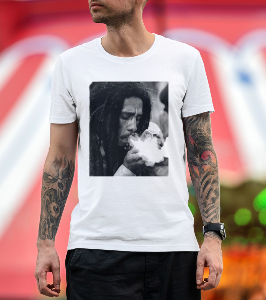 Rui Bob Marley Smoking Image T-Shirt
