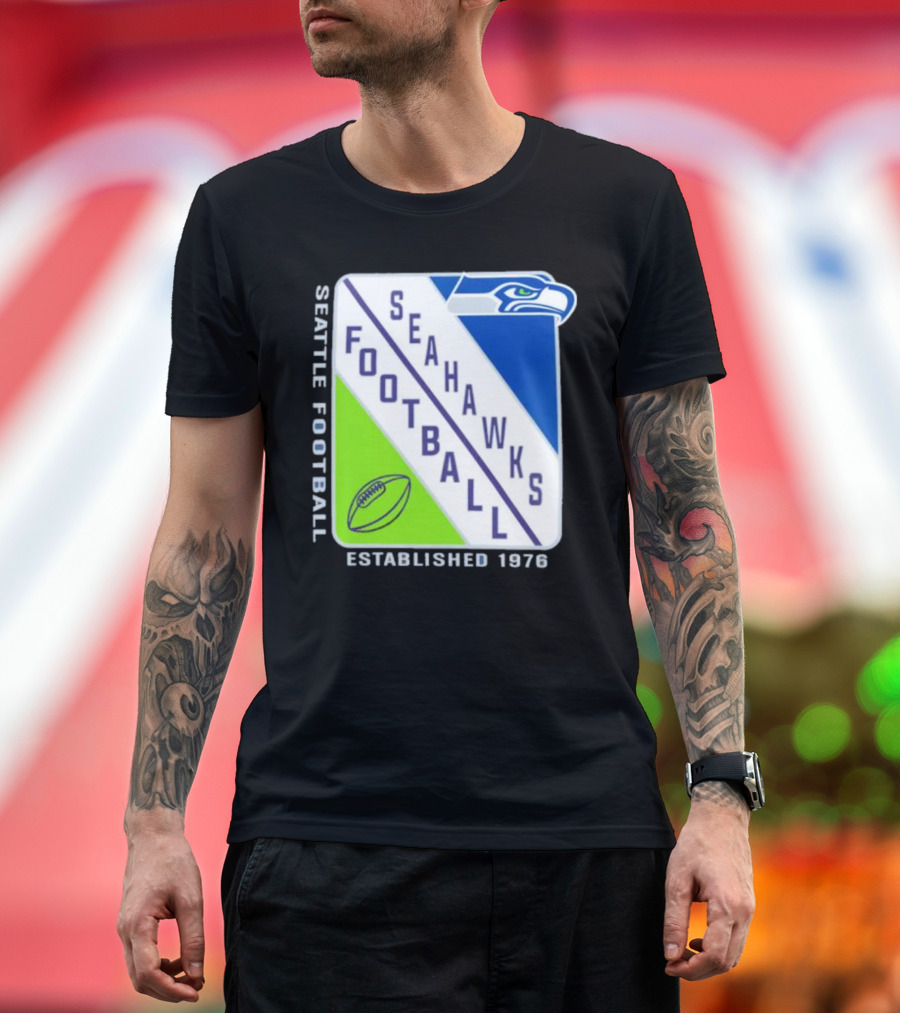 Seattle Seahawks Football Established 1976 Logo Seahawks Head T-Shirt