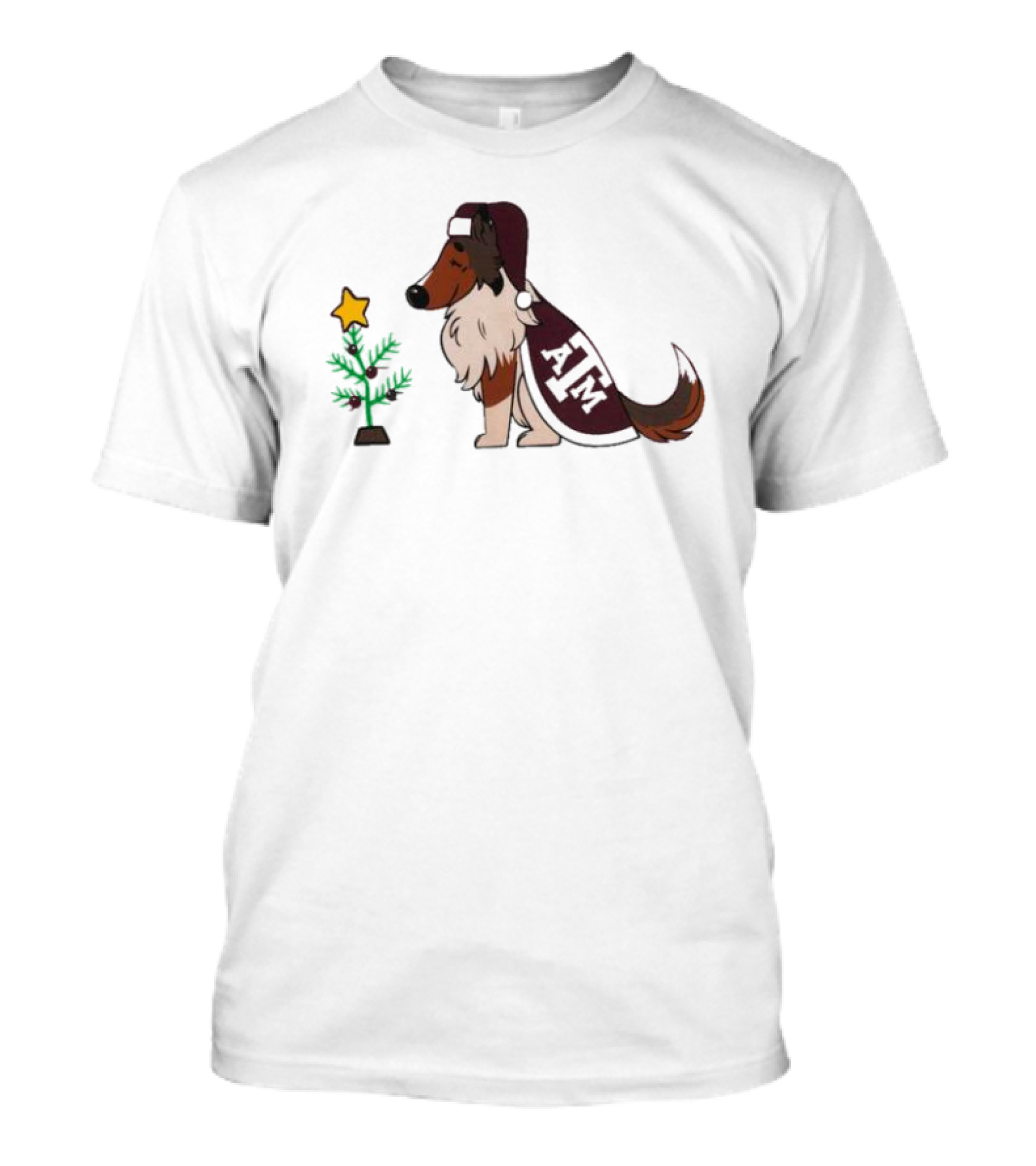Texas A&M Reveille And Christmas Tree Star T-Shirt
