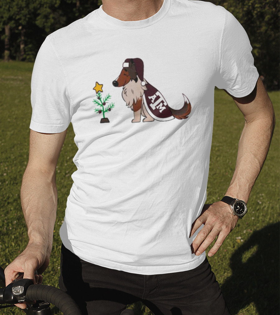 Texas A&M Reveille And Christmas Tree Star T-Shirt