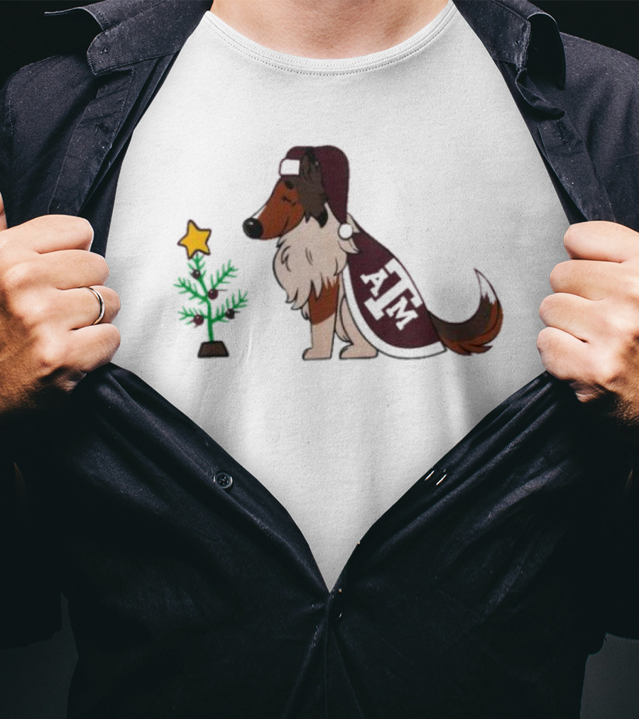 Texas A&M Reveille And Christmas Tree Star T-Shirt