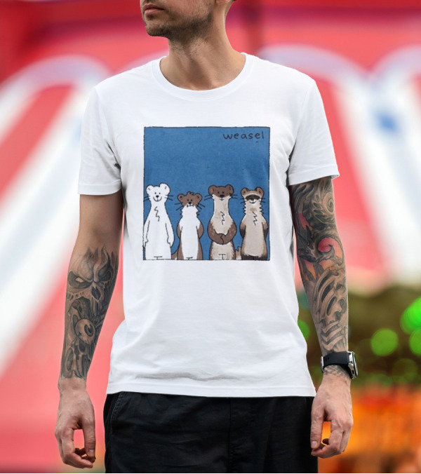 Premium T-Shirt: Weasel Quartet Cartoon Art Featuring Four Cute Mustelids T-Shirt Weasel Quartet Cartoon Art Featuring Four Cute Mustelids T-Shirt