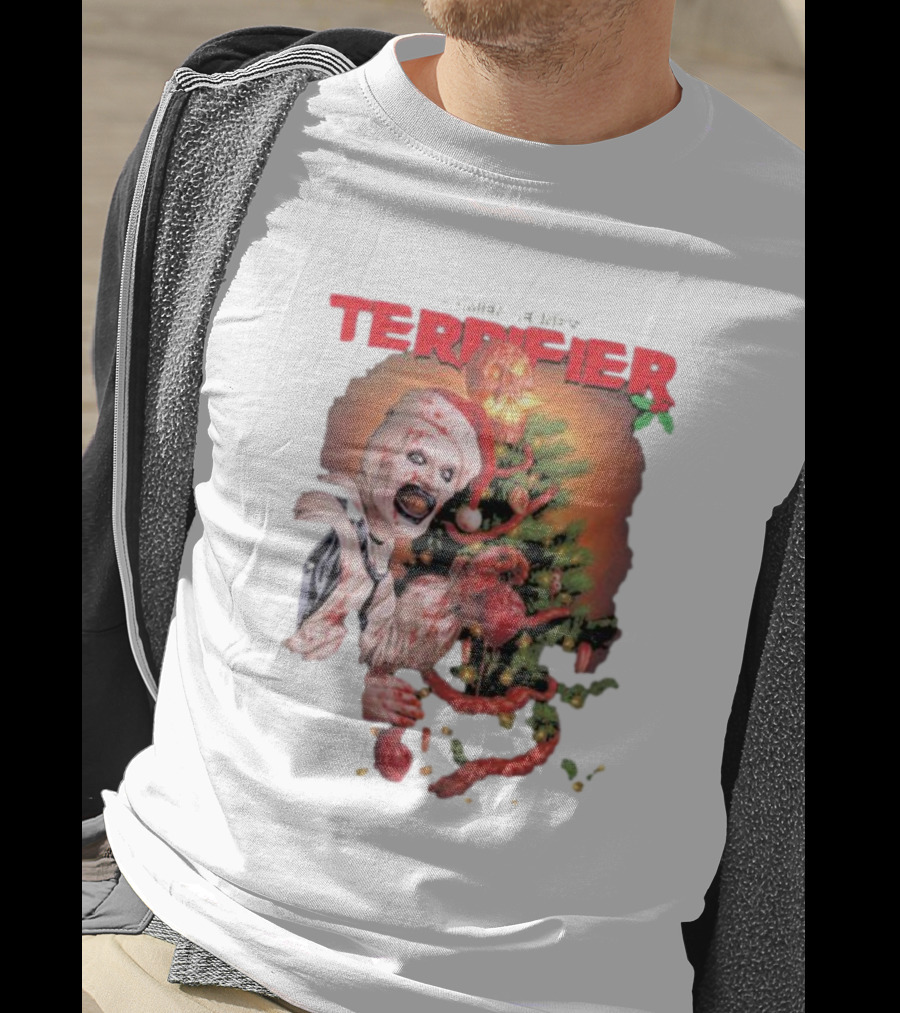Damien Leone Terrifier Christmas Horror Santa With Christmas Tree T-Shirt