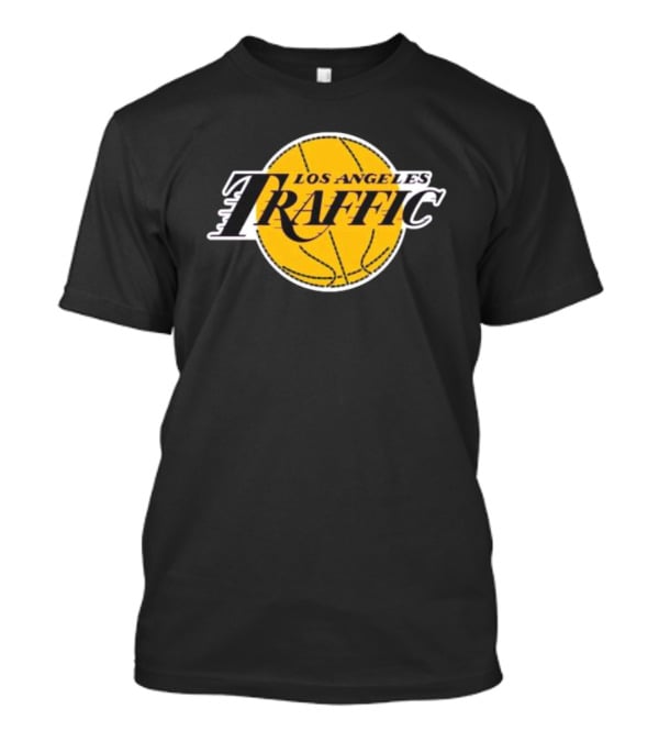 Los Angeles Traffic Basketball Yellow Circle T-Shirt