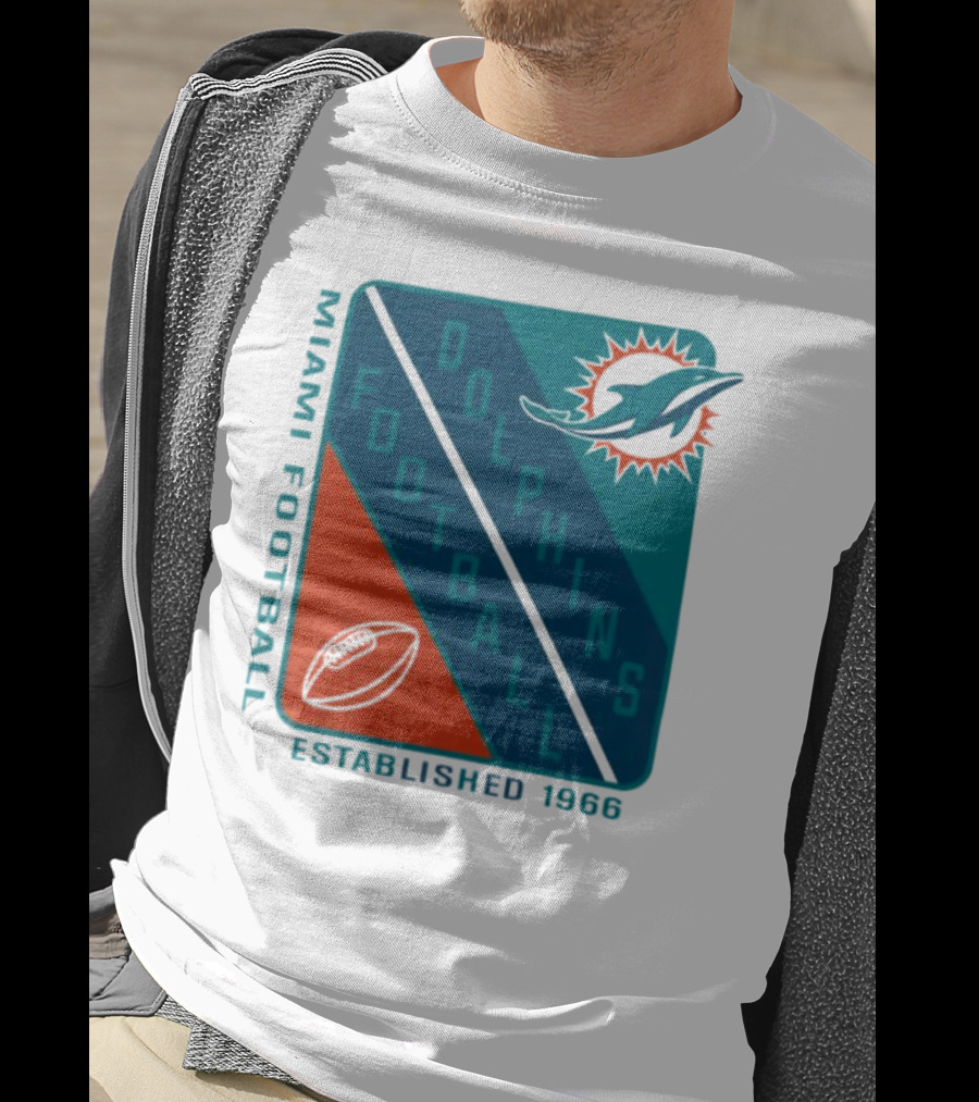 Miami Dolphins Football Established 1966 Logo Shield T-Shirt