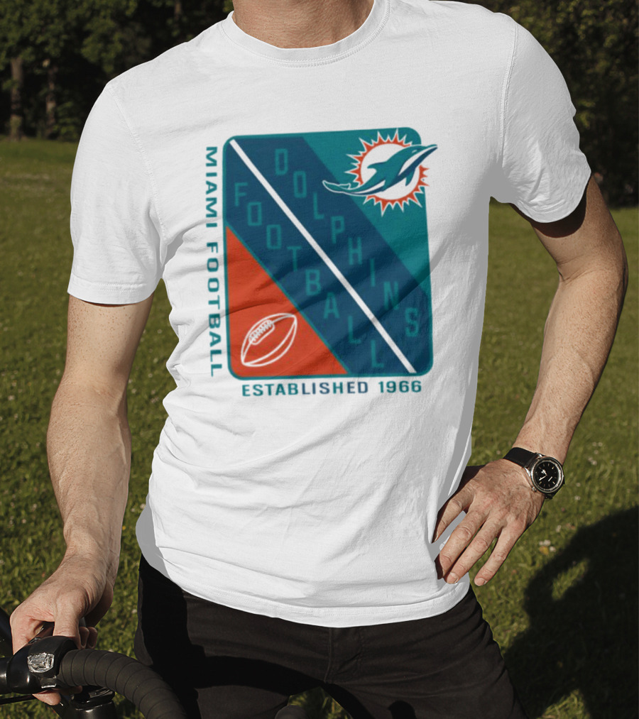 Miami Dolphins Football Established 1966 Logo Shield T-Shirt