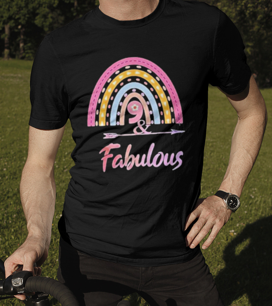 9 And Fabulous Floral Rainbow Arrow T-Shirt