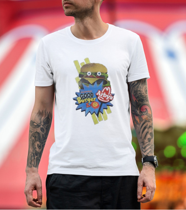 Premium T-Shirt: Nickelodeon Good Burger 2 Arby’s Burger and Logo Combo T-Shirt Nickelodeon Good Burger 2 Arby’s Burger and Logo Combo T-Shirt