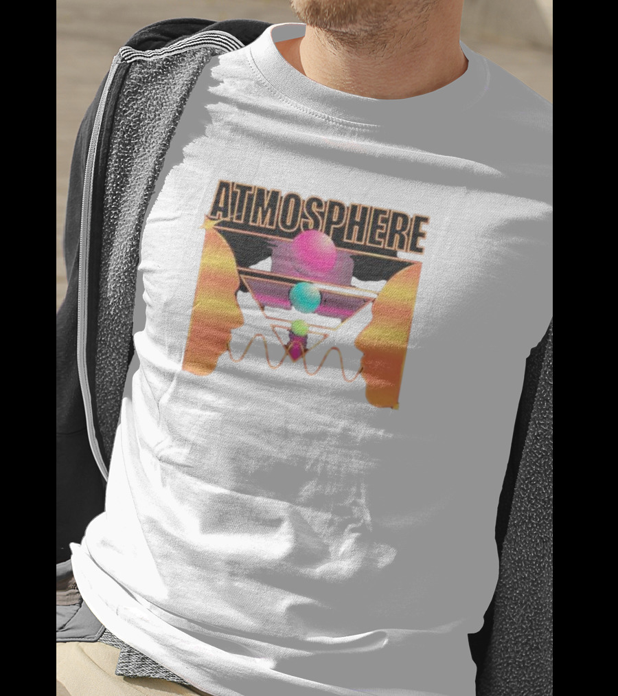 Atmosphere Talk Talk Retro Futuristic Geometric Face Profile T-Shirt