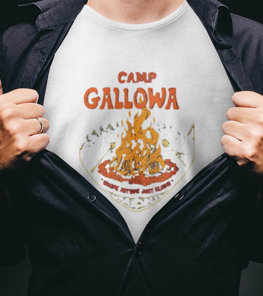 Camp Galloway Where Nature Just Clicks Campfire Adventure T-Shirt