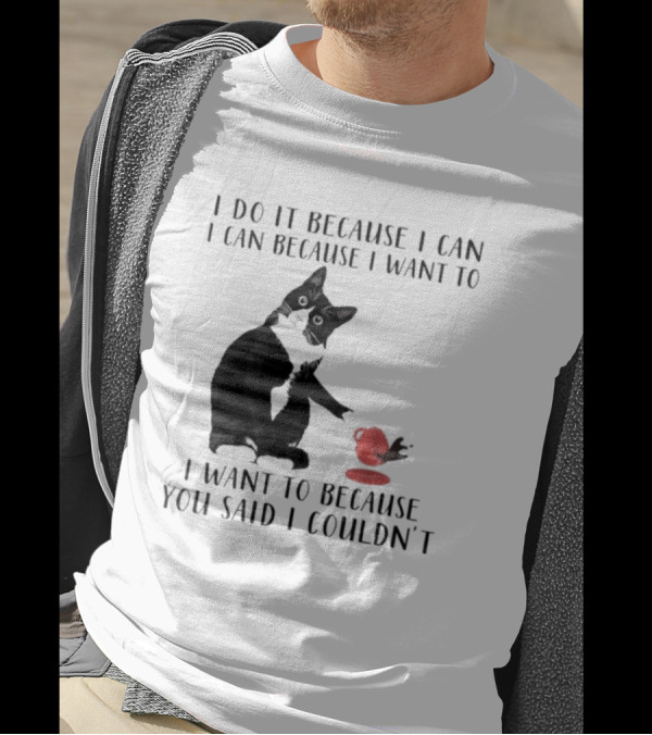 I Do It Because I Can I Can Because I Want To I Want To Because You Said I Couldn't Cat And Yarn T-Shirt