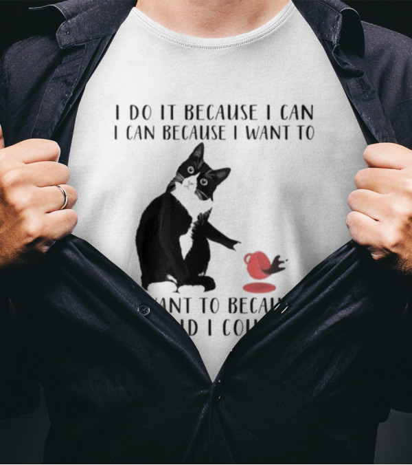 I Do It Because I Can I Can Because I Want To I Want To Because You Said I Couldn't Cat And Yarn T-Shirt