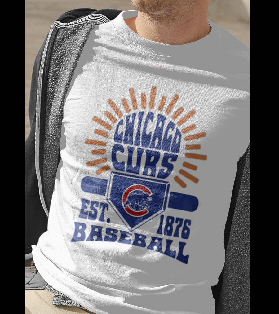 Chicago Cubs Youth Est. 1876 Baseball Sun Burst T-Shirt