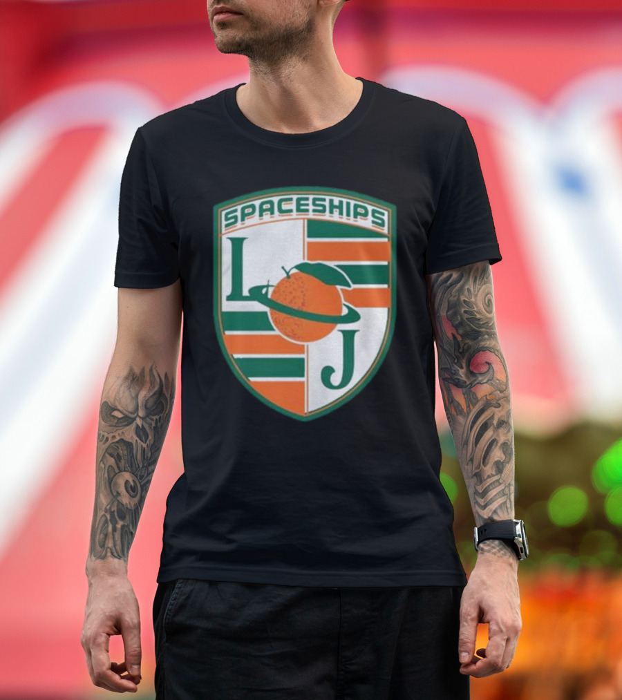 Larry June Spaceships LJ Badge Merch Clothing Store T-Shirt