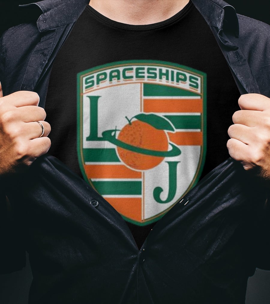 Larry June Spaceships LJ Badge Merch Clothing Store T-Shirt
