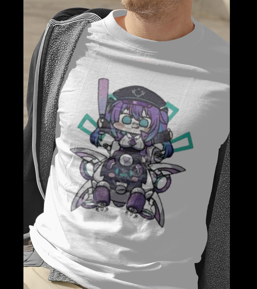 Lewd Cadet Chibi Friendship Purple Robot Companion T-Shirt