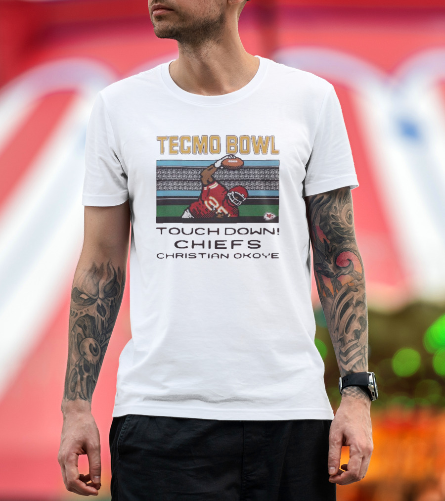 Tecmo Bowl Touchdown Chiefs Christian Okoye Retro Football Video Game Legend T-Shirt