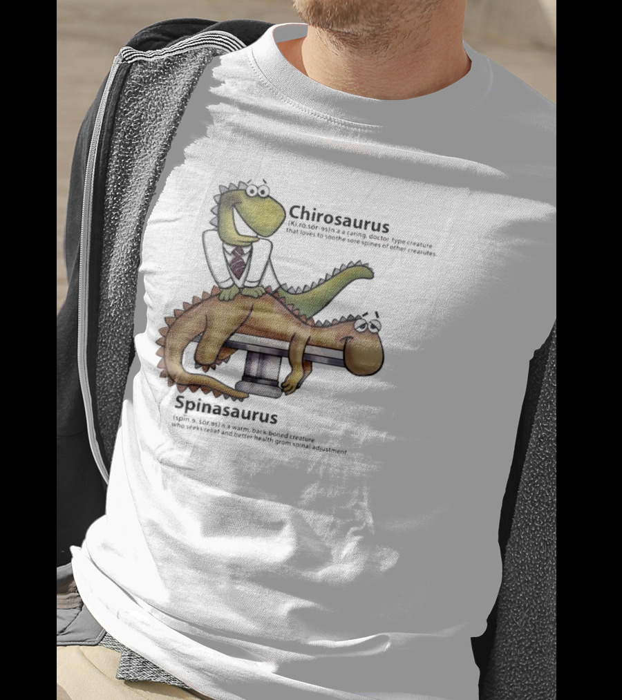 Chirosaurus Caring Doctor And Spinasaurus Seeking Relief T-Shirt