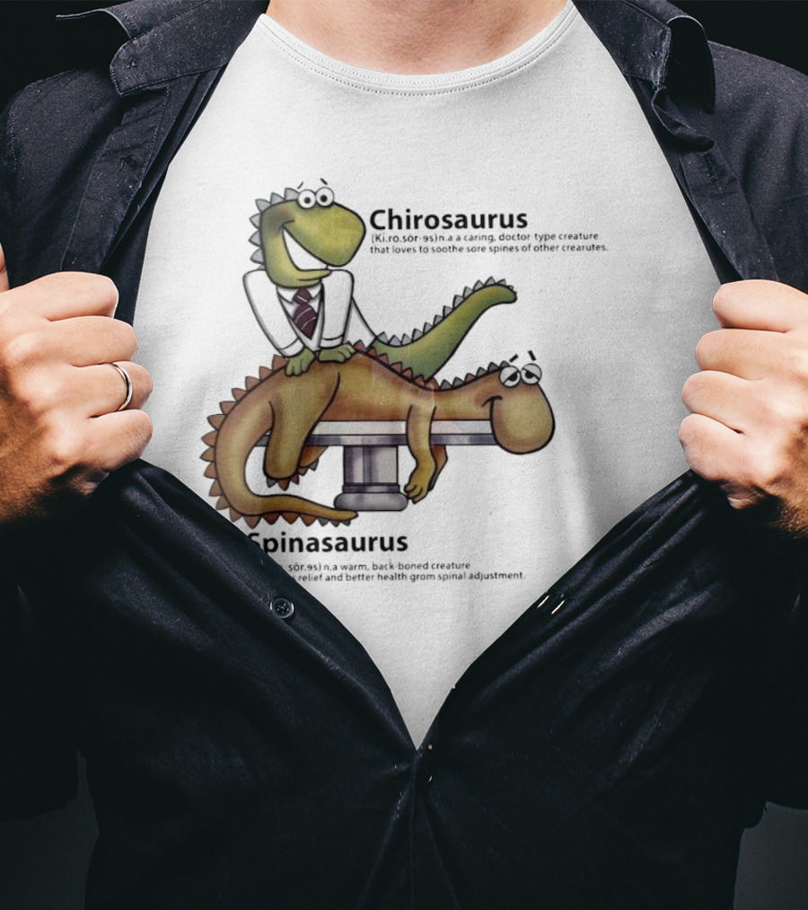 Chirosaurus Caring Doctor And Spinasaurus Seeking Relief T-Shirt