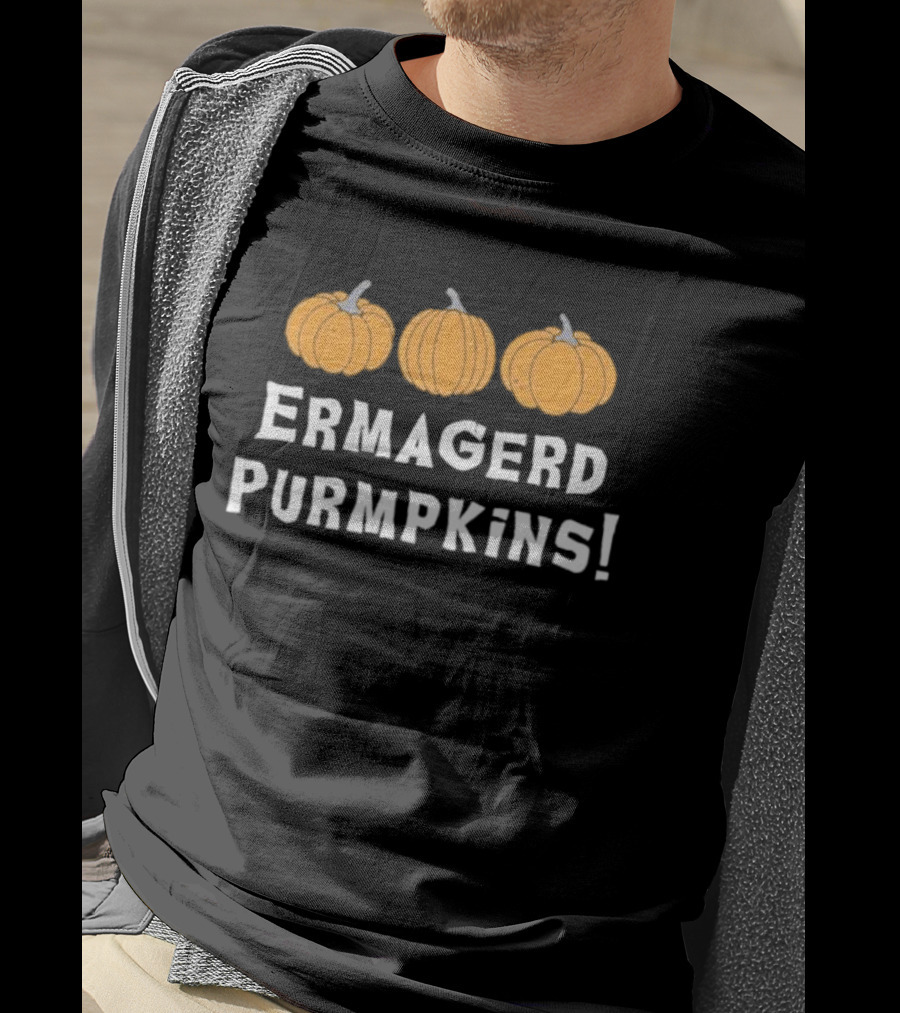 Ermagerd Purmpkins Pumpkins Trio Text Image T-Shirt