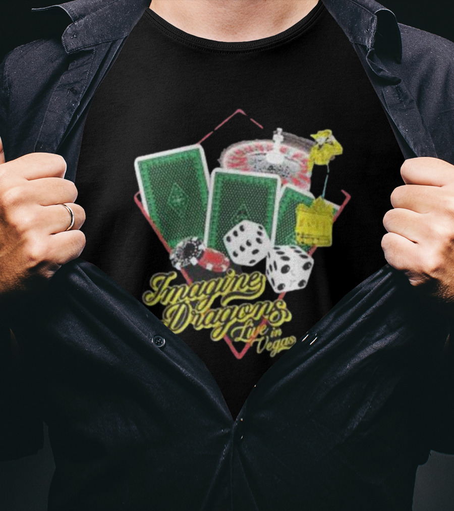 Imagine Dragons Live In Vegas Casino Poker Cards Dice Roulette T-Shirt