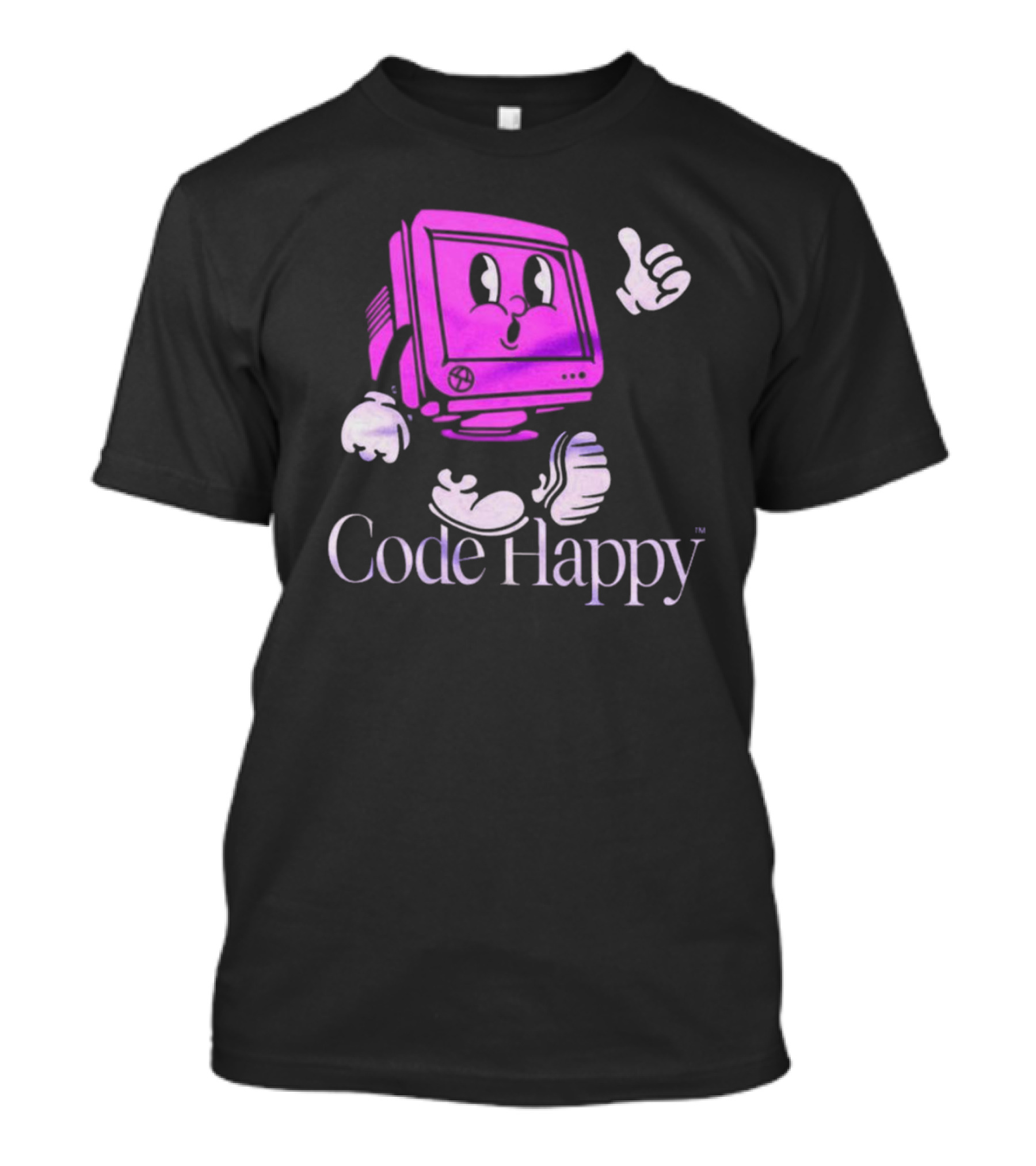 Jason Warner Poolside Code Happy Retro Computer Character T-Shirt