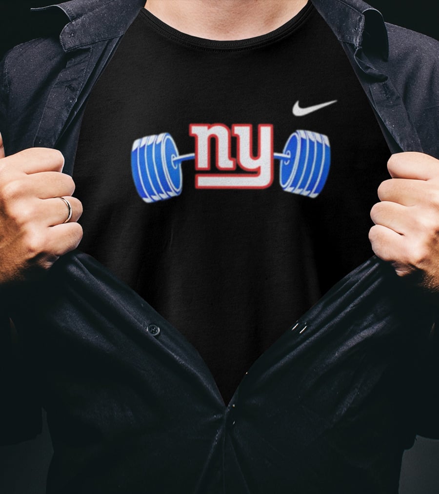 New York Giants NY Barbell T-Shirt