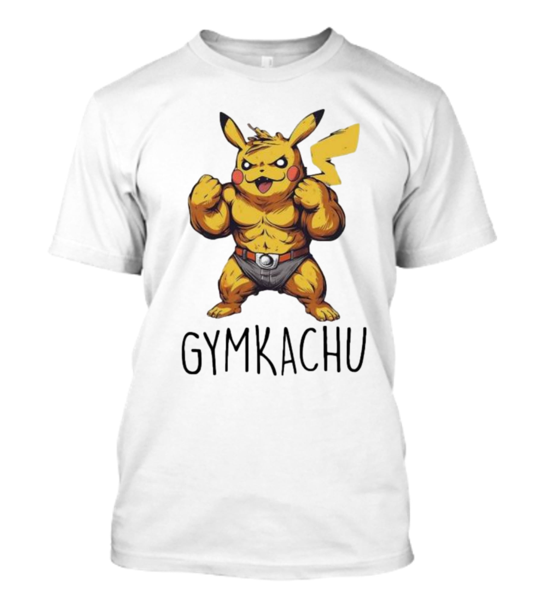 Pikachu Gymkachu Bodybuilder Fitness Pokémon T-Shirt