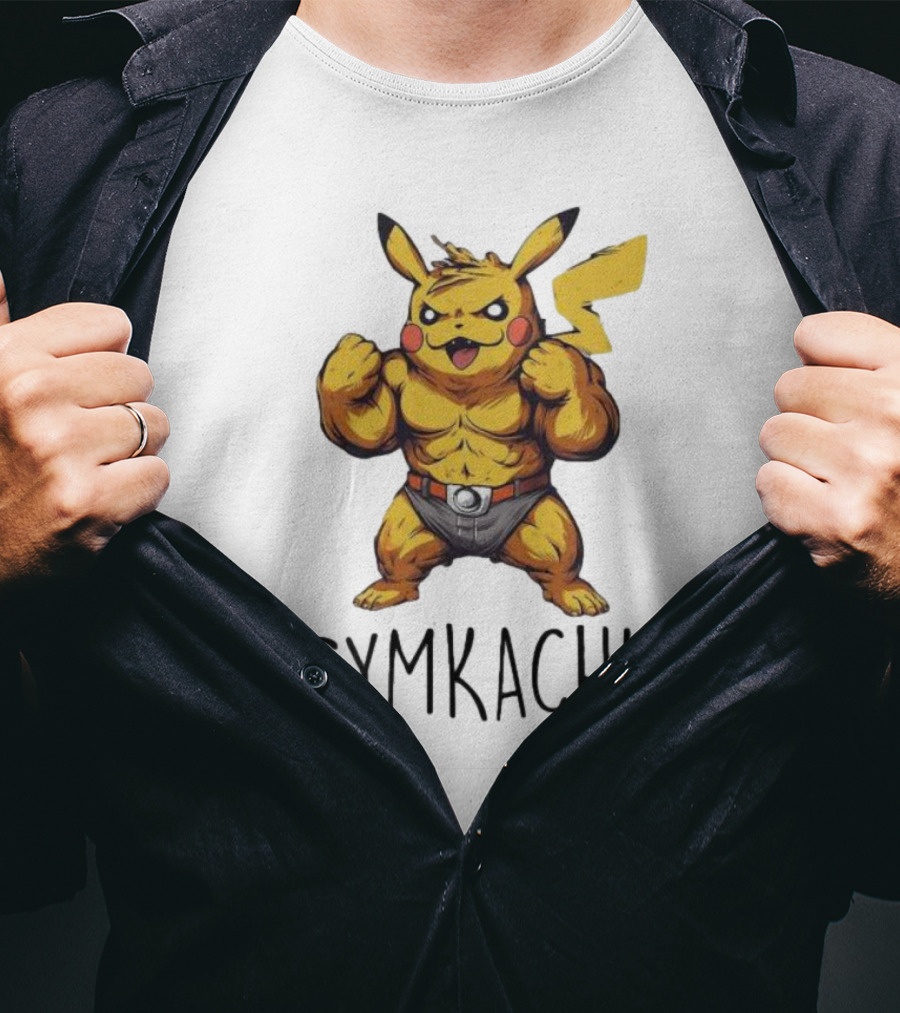 Pikachu Gymkachu Bodybuilder Fitness Pokémon T-Shirt