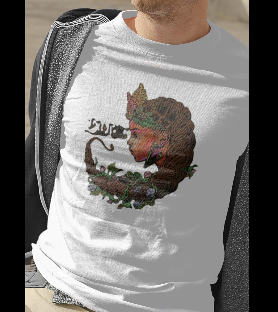 Sa-roc Wild Seeds Braided Hair Floral T-Shirt