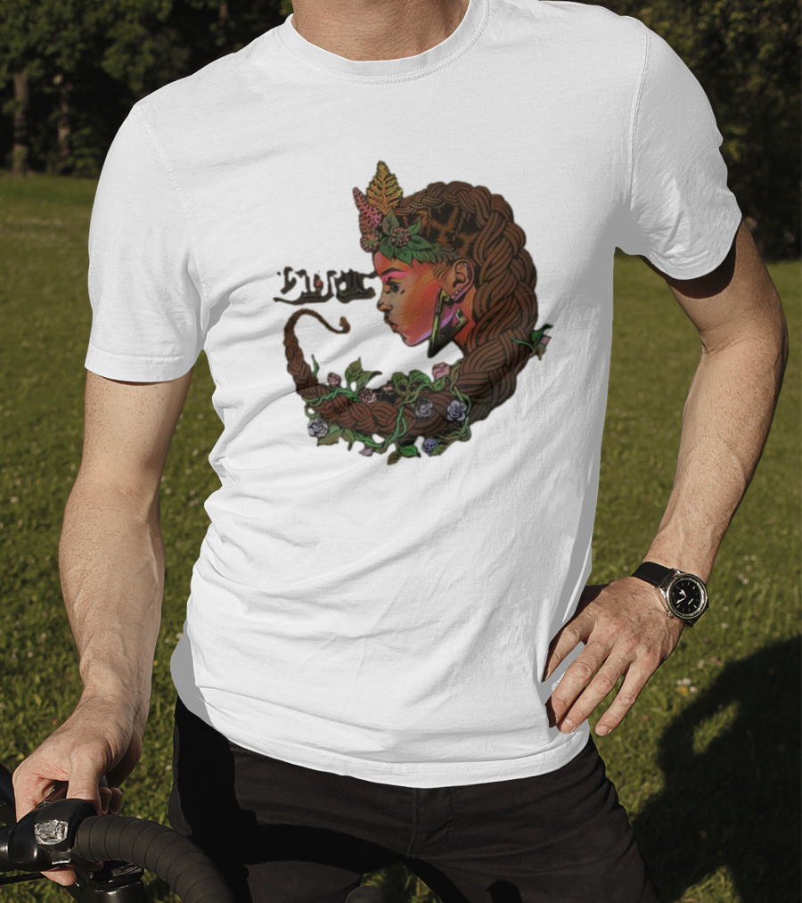 Sa-roc Wild Seeds Braided Hair Floral T-Shirt