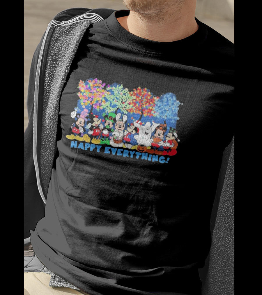 Mickey Mouse Happy Everything Seasons Celebrations T-Shirt