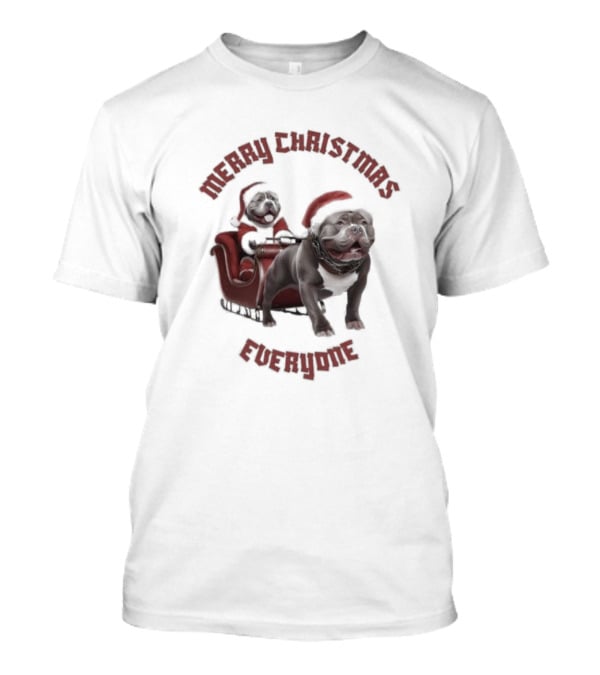 Merry Christmas Everyone American Bully’s Santa Sleigh T-Shirt