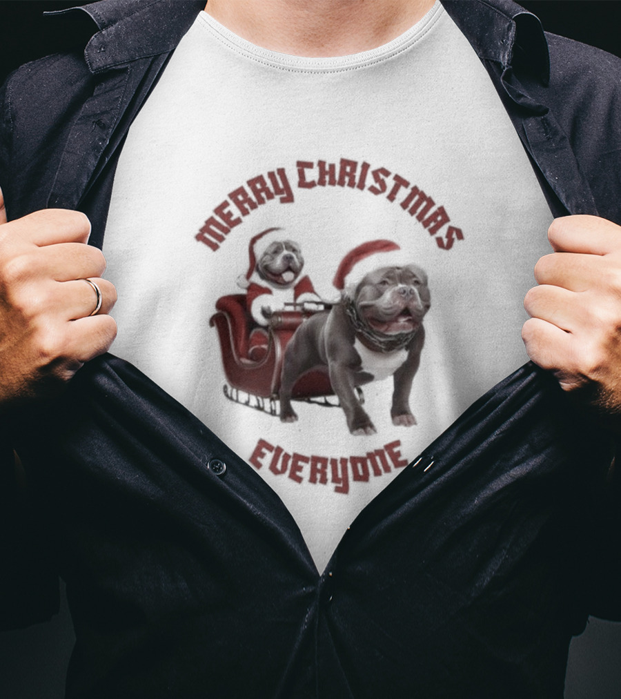 Merry Christmas Everyone American Bully’s Santa Sleigh T-Shirt